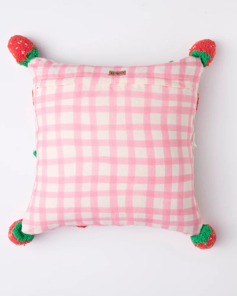 Kip & Co: Strawberry Jam Tufted Pom Pom Cushion