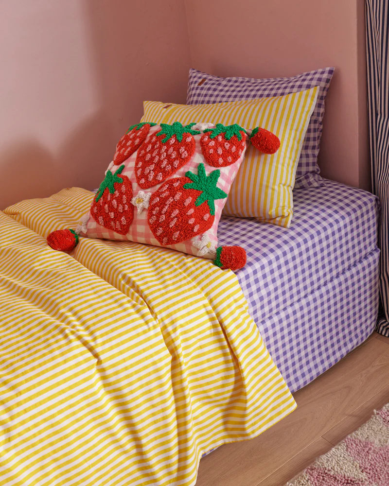 Kip & Co: Strawberry Jam Tufted Pom Pom Cushion