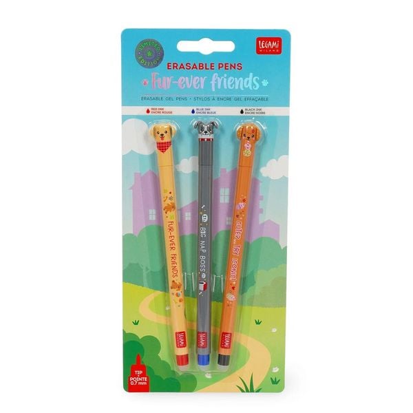 Legami -  Set of 3 Erasable Gel Pen - Fur-Ever Friends
