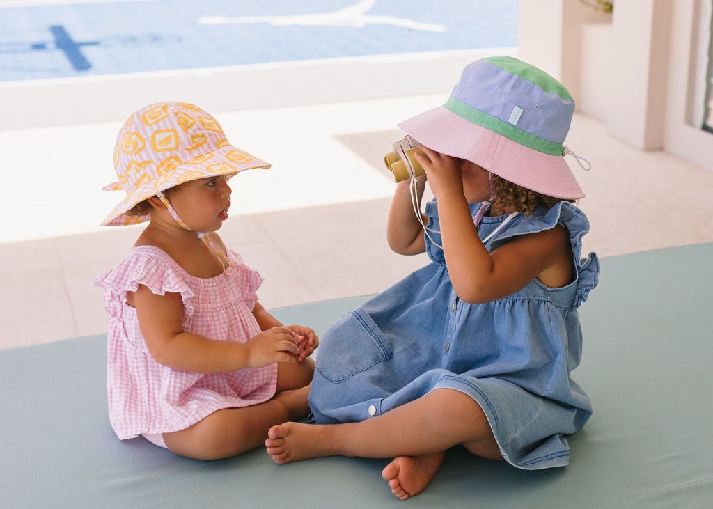 Acorn Kids Lemonade Stripe Wide Brim Sunhat