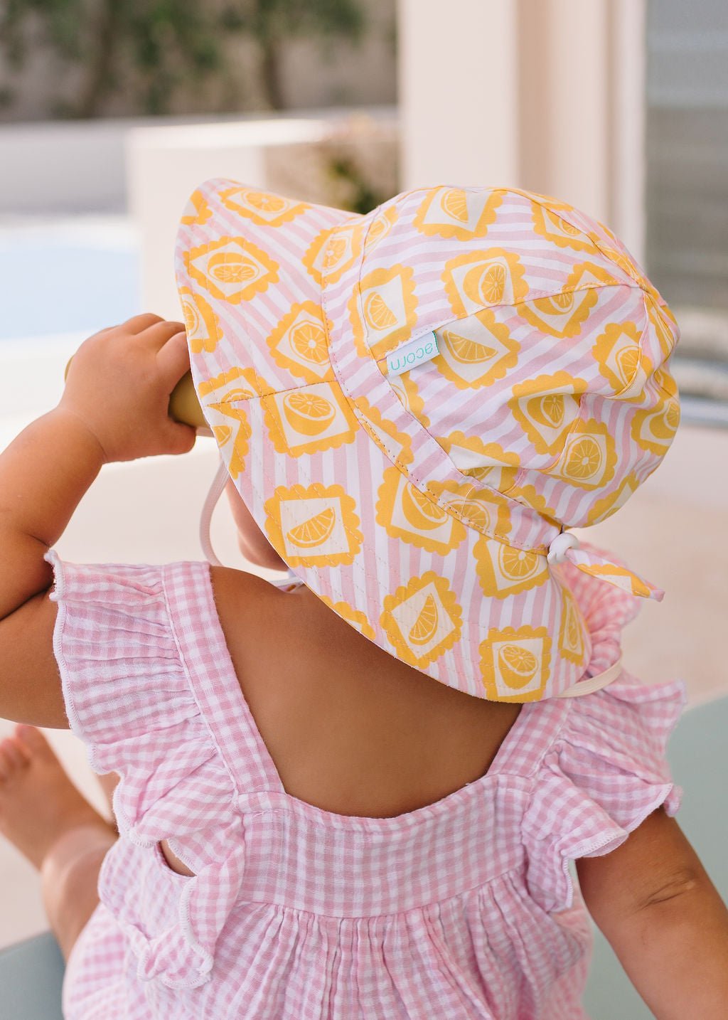 Acorn Kids Lemonade Stripe Wide Brim Sunhat