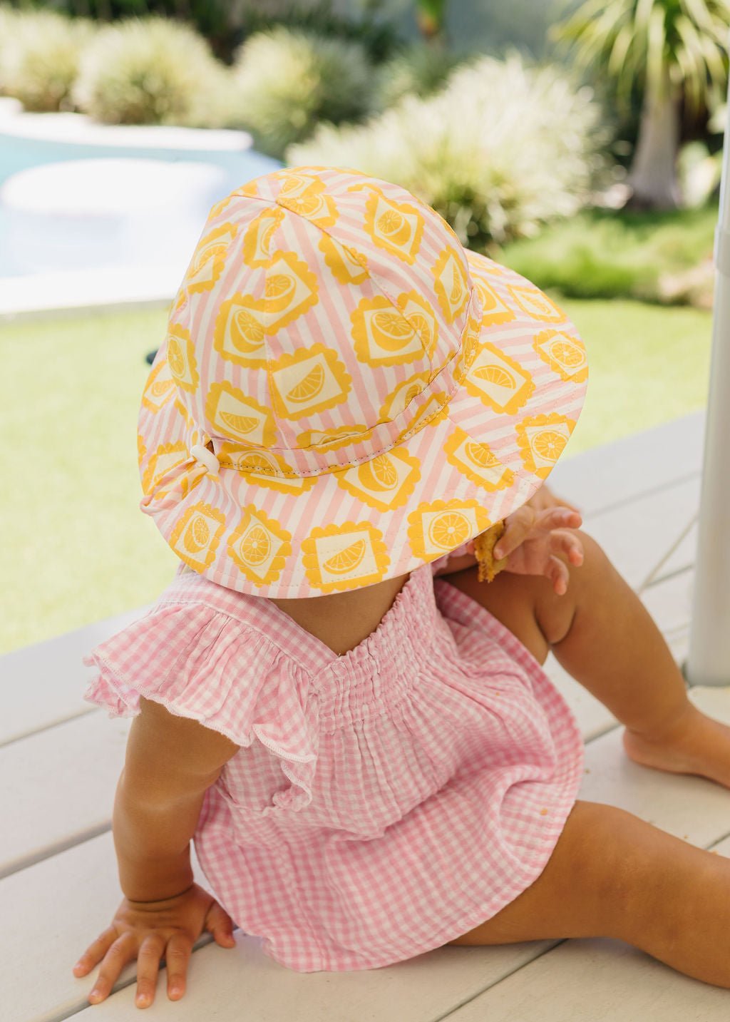 Acorn Kids Lemonade Stripe Wide Brim Sunhat