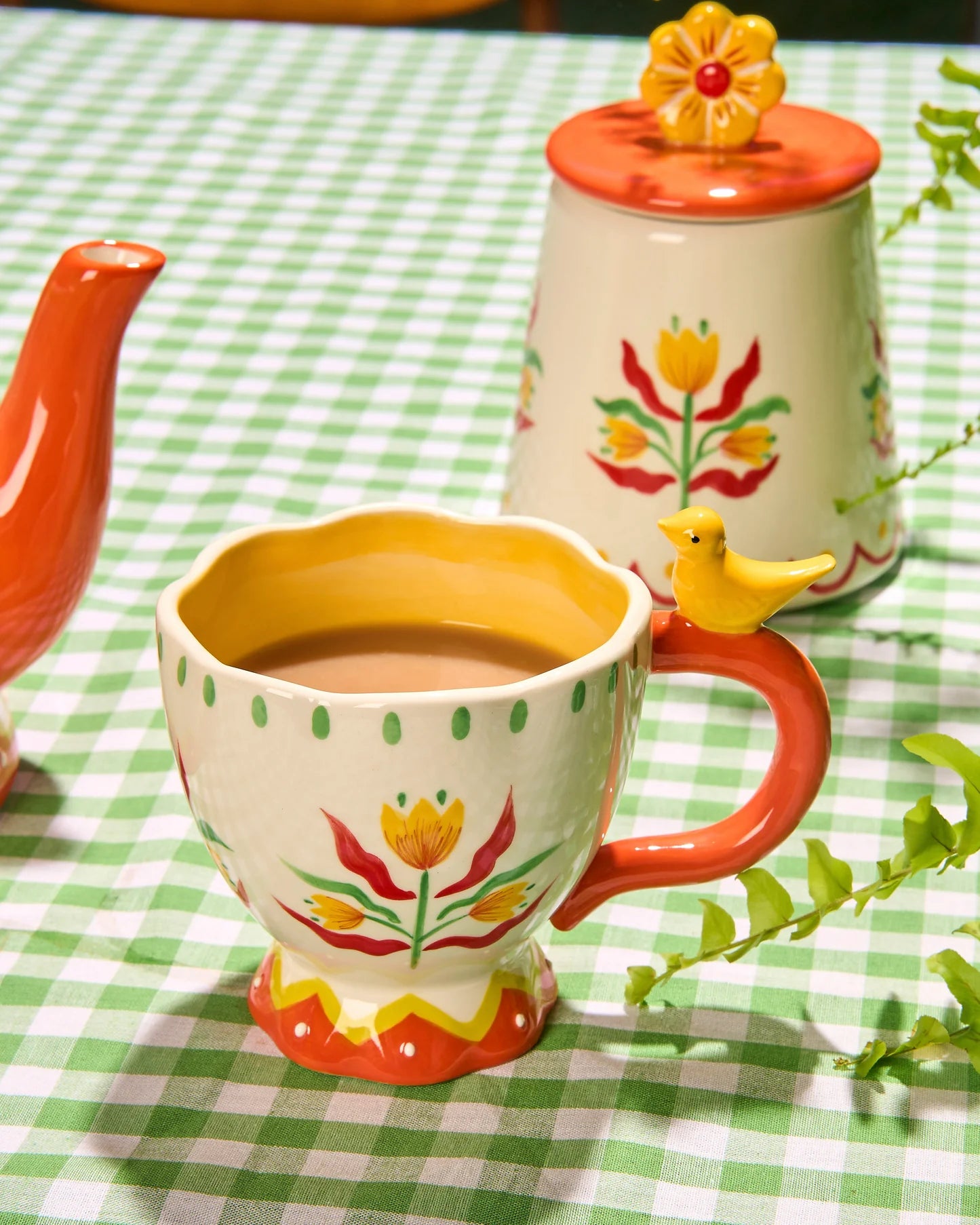 La La Land: Retro Folk Stoneware Hand Painted Mug