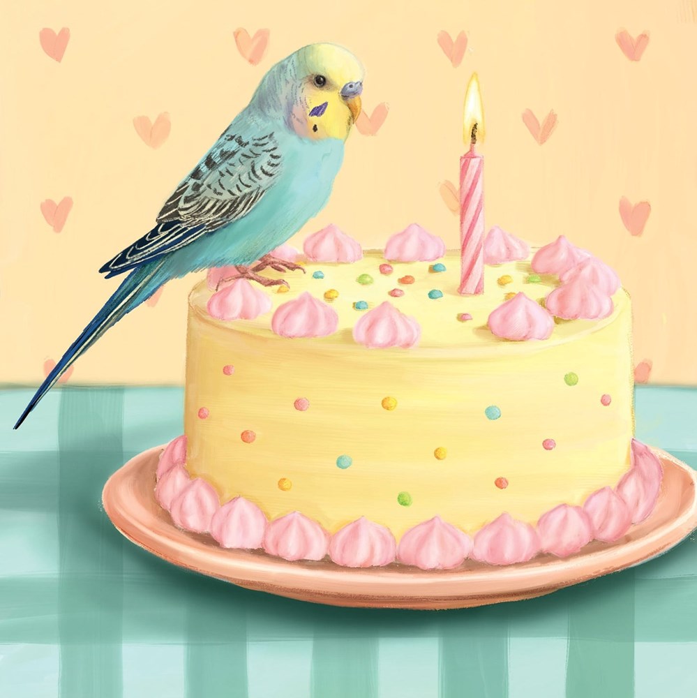 Greeting Card Cake Budgerigar