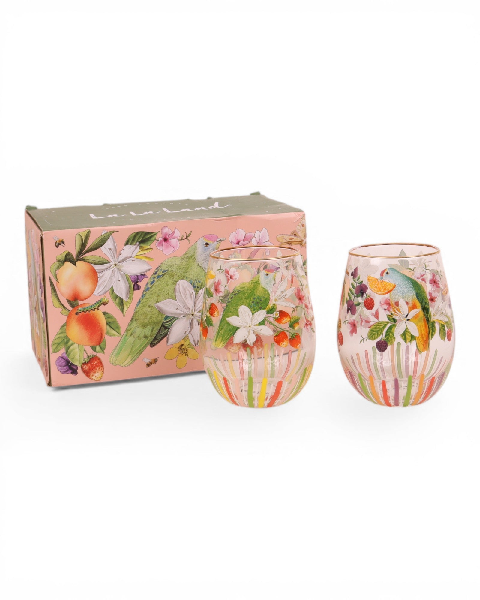 La La Land Bountiful Harvest Large Glass Tumbler Set