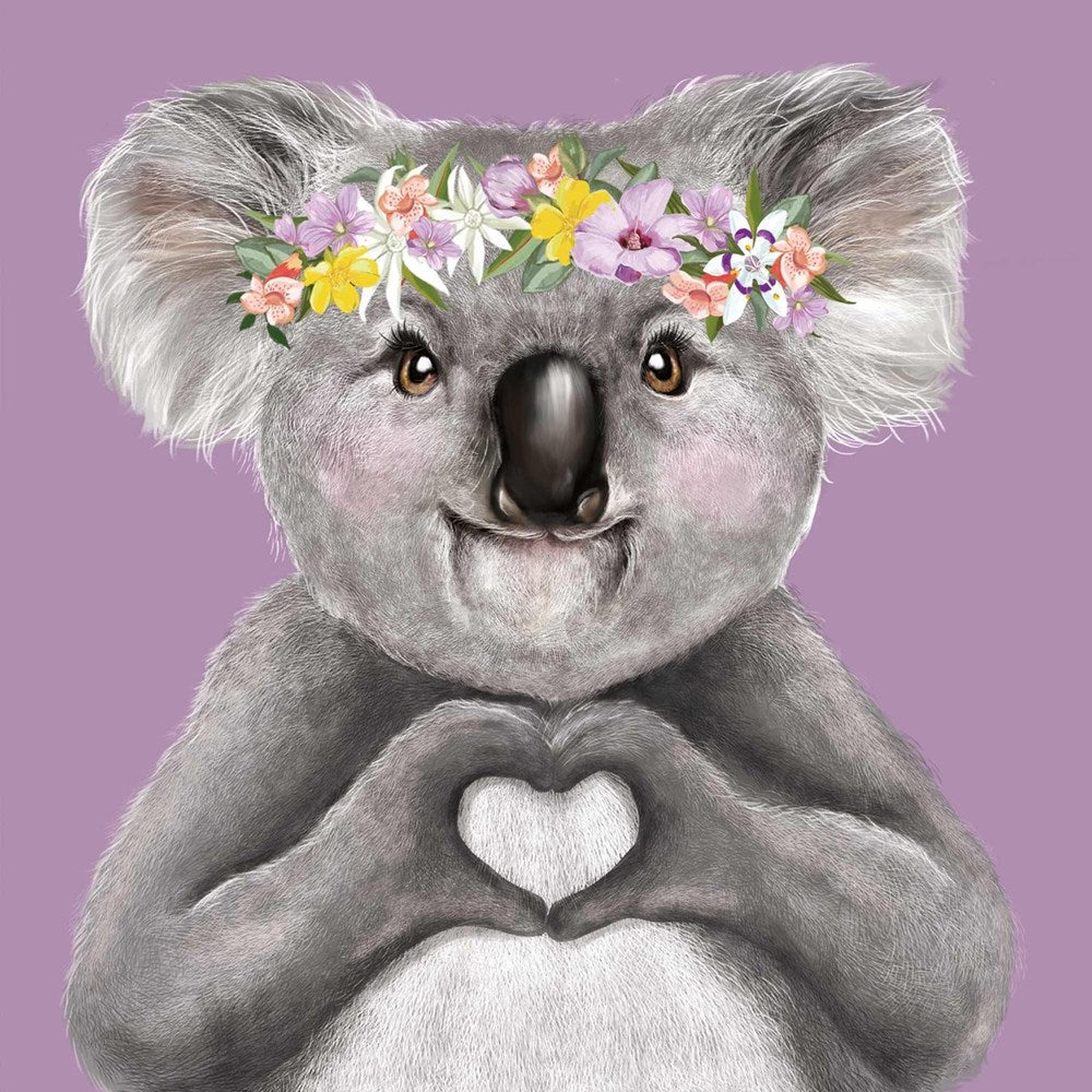 La La Land: Greeting Card Heart Koala Girl
