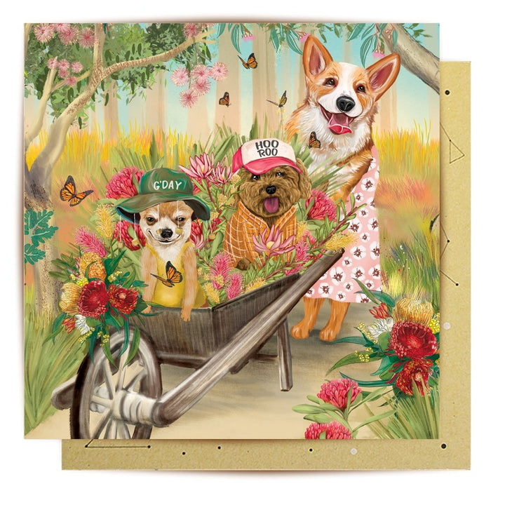 La La Land: Greeting Card Wheel Barrow Family