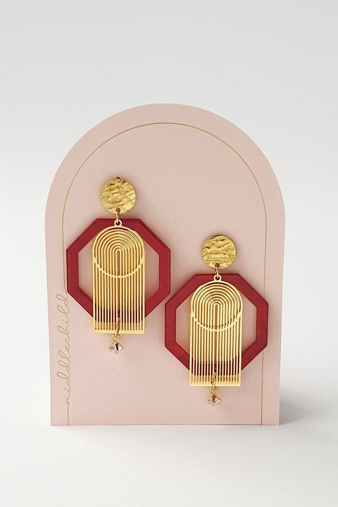 Middle Child: Banquet Earrings - Red