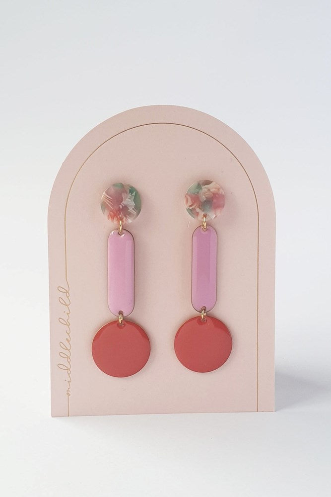 Middle Child: Chaperone Earrings - Orchid/Coral
