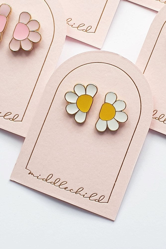 Middle Child: Picnic Studs - White