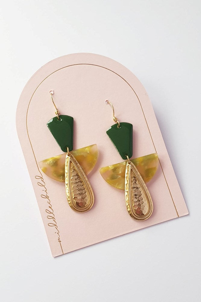 Middle Child: Showgirl Earrings - Green