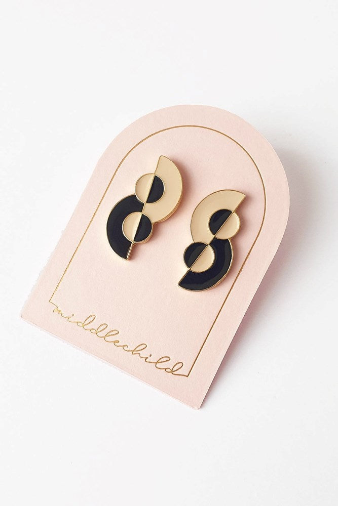 Middle Child: Tidal Studs - Black & Macadamia