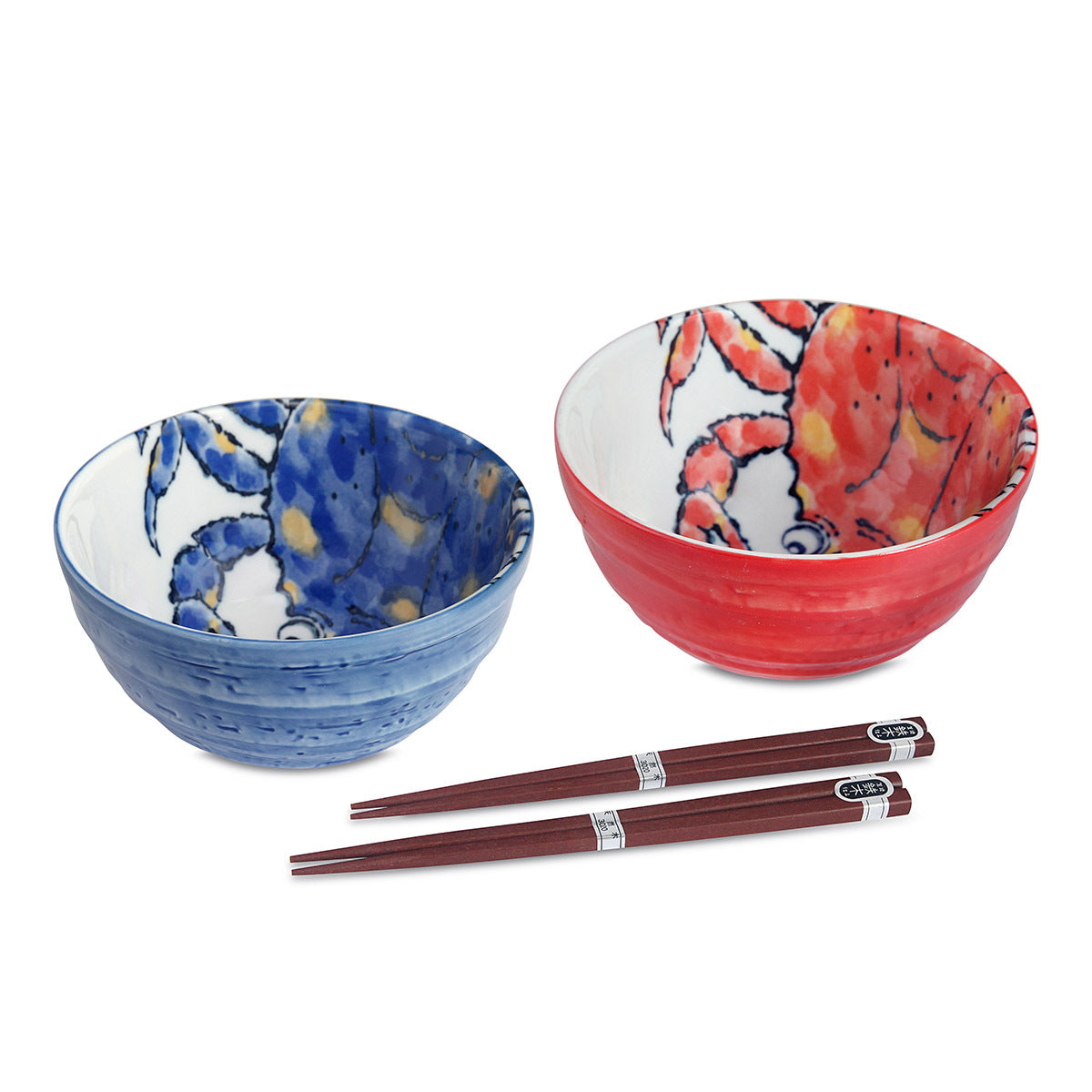 Japanese Crab Bowl and Chopsticks Set