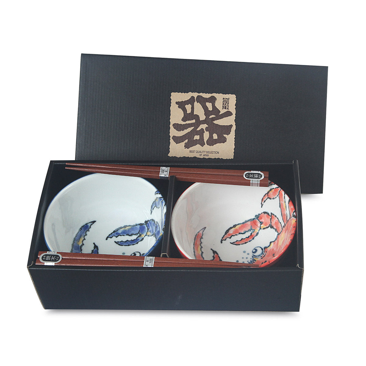 Japanese Crab Bowl and Chopsticks Set