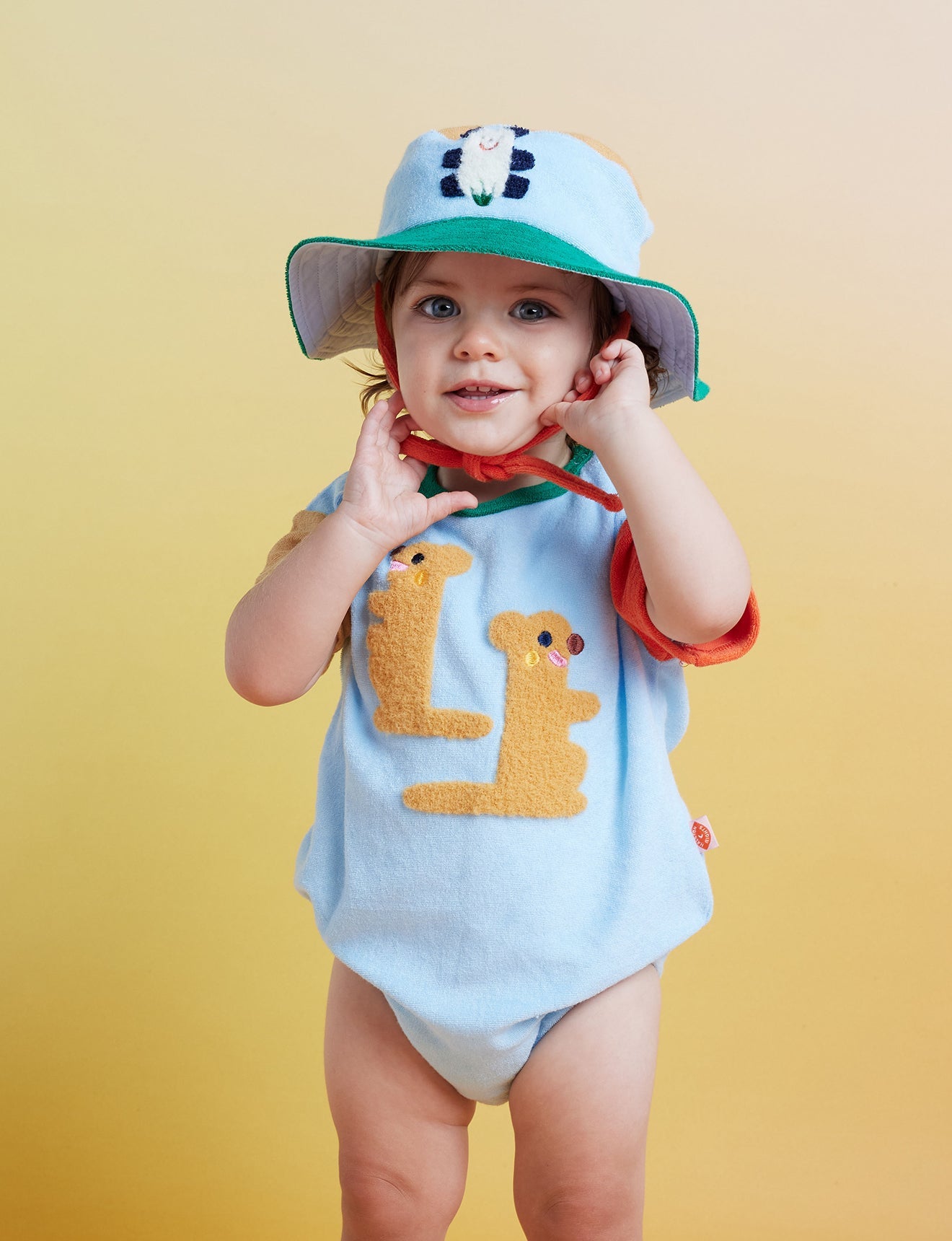 Halcyon Nights Terry Short Sleeve Bodysuit - Zoo Crew Blue