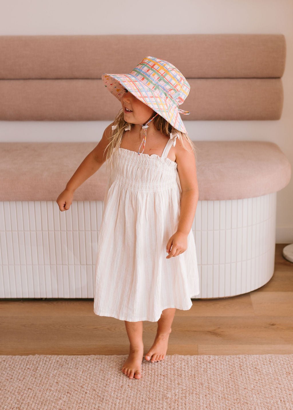 Acorn Kids Pink Picnic Wide Brim Bucket Hat