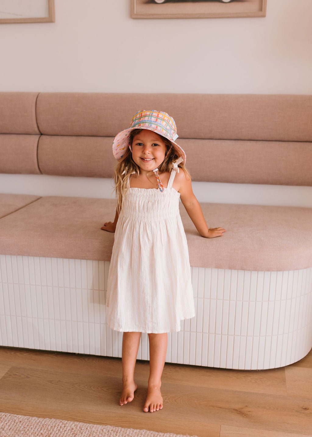 Acorn Kids Pink Picnic Wide Brim Bucket Hat