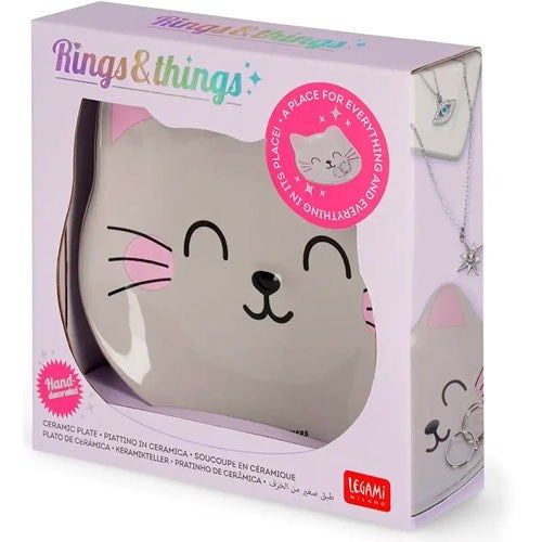 Legami - Ceramic Plate - Rings & Things - Kitty