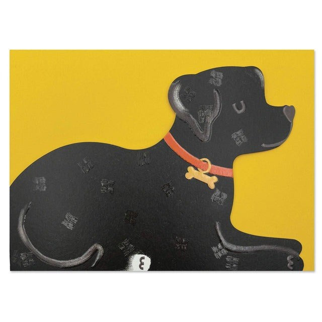 PAW037-Raspberry Blossom-Black Labrador DogCard-Pawsome