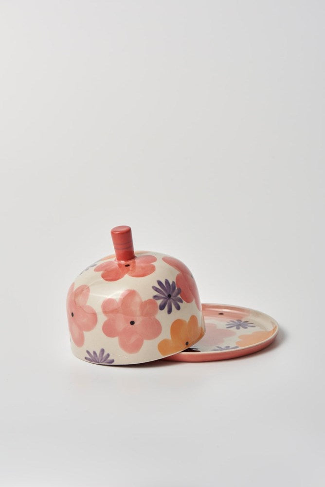 Jones & Co: Ditsy Butter Dish Pink