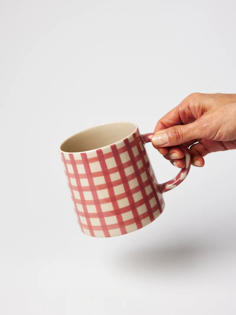 Jones & Co: Larder Check Mug Pink