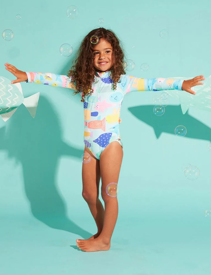 Halcyon Nights: Long Sleeve Zip Bather Rainbow Reef