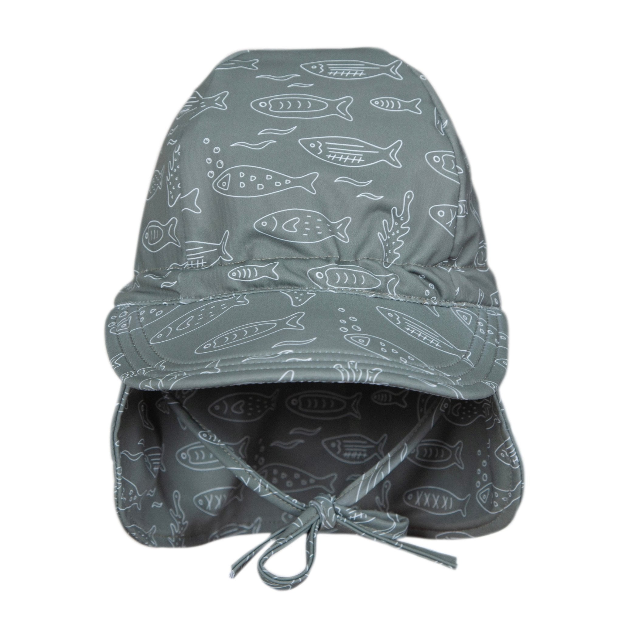 Acorn Kids School Of Fish Swim Flap Cap - Olive Green