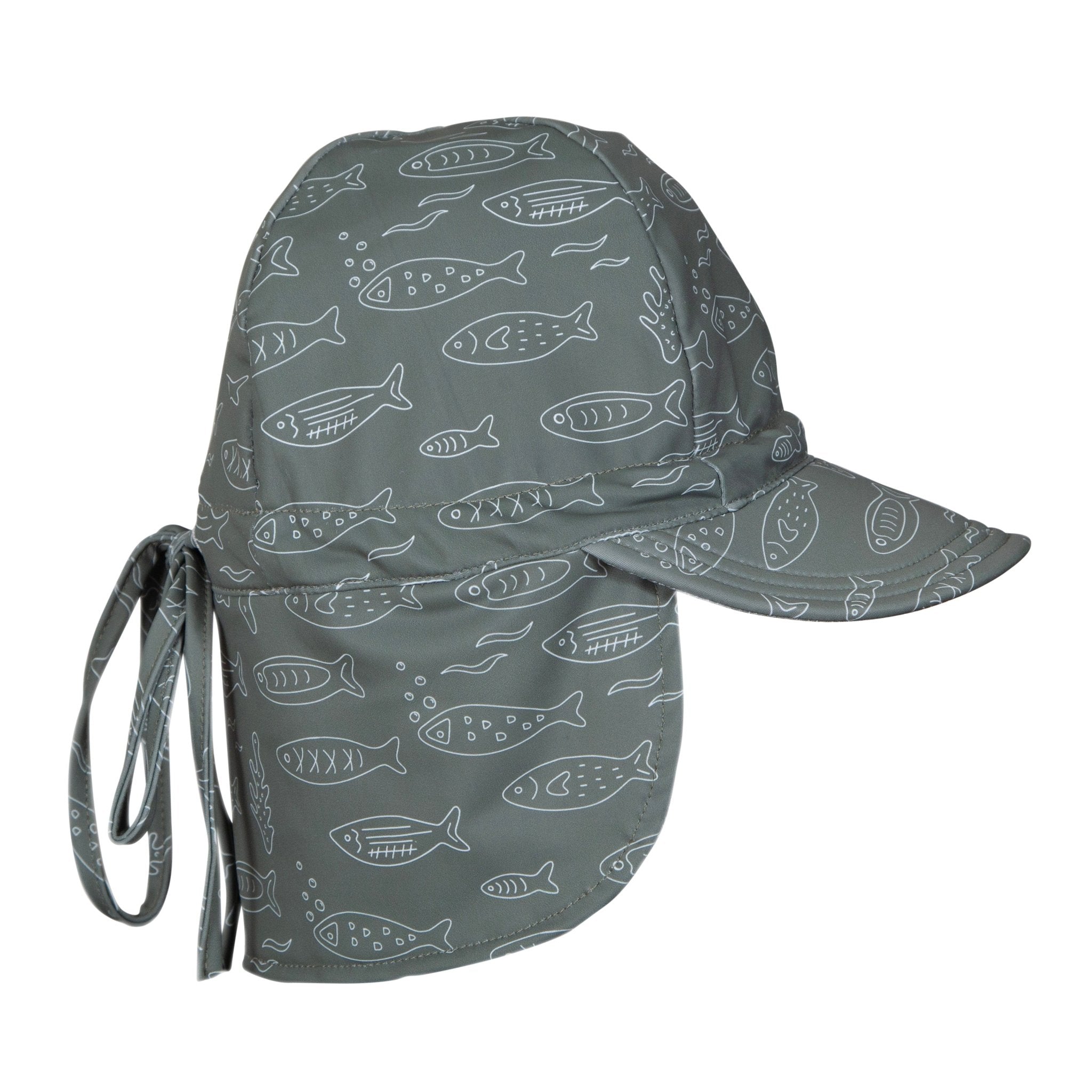 Acorn Kids School Of Fish Swim Flap Cap - Olive Green