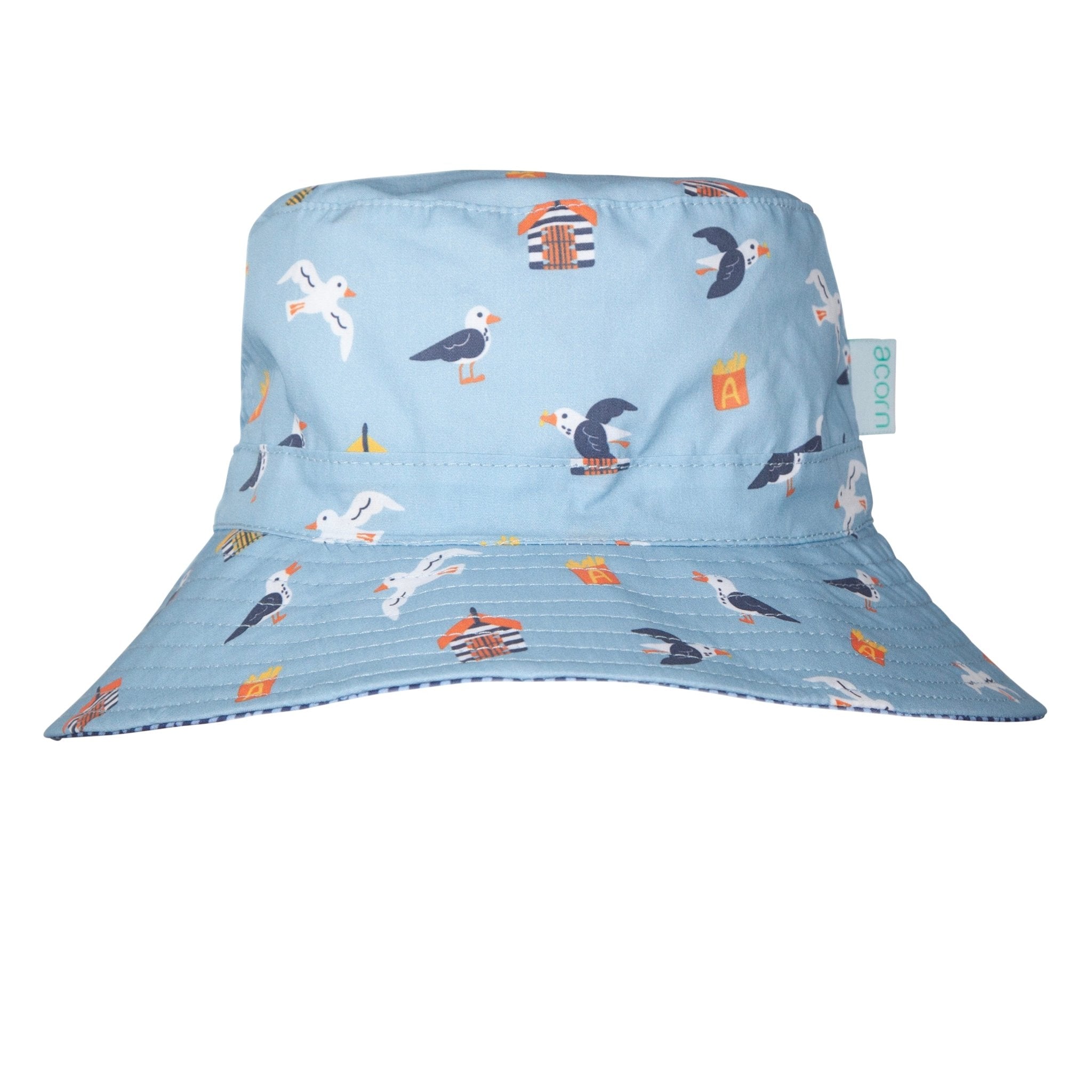 Acorn Kids Seagulls Wide Brim Bucket Hat - Blue
