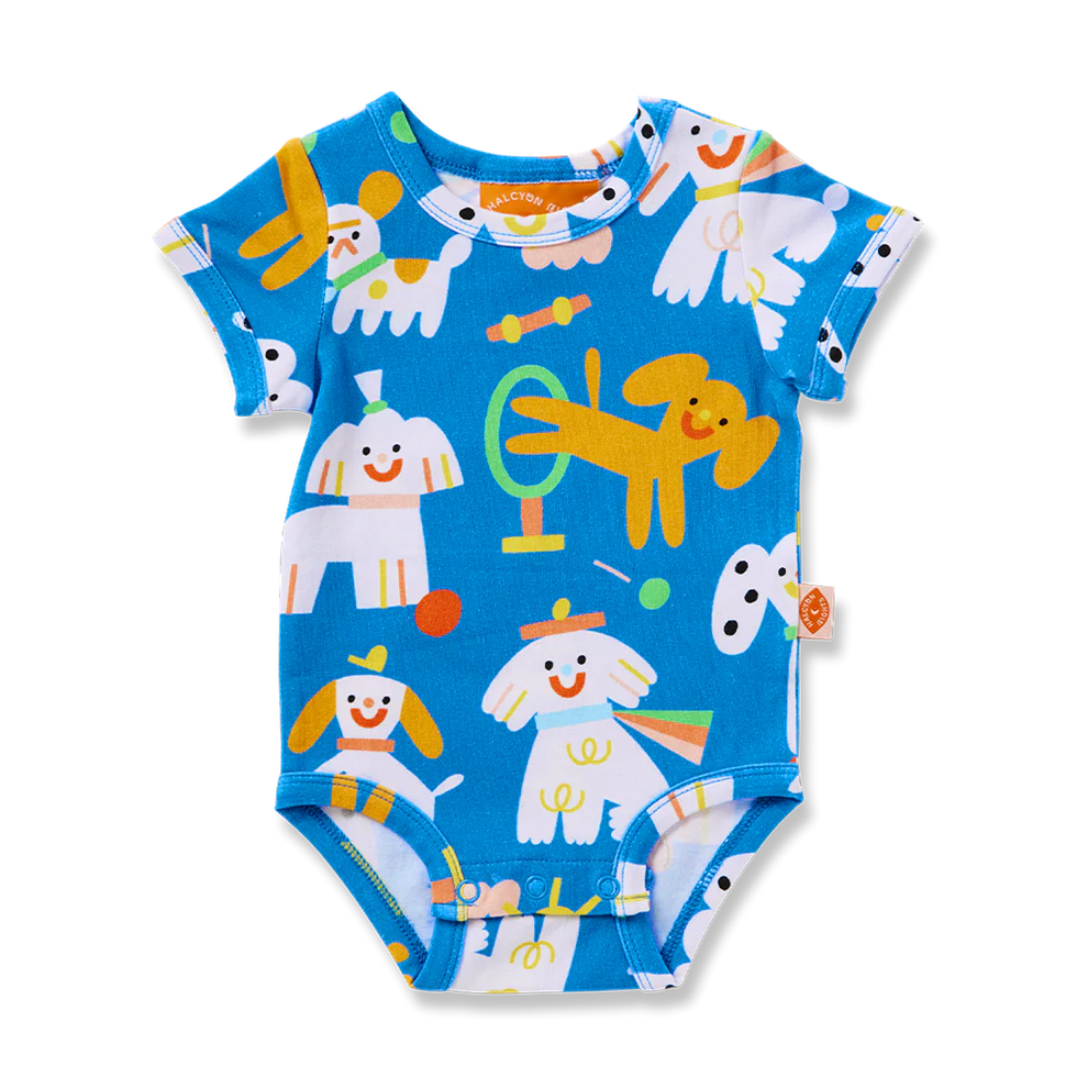 Short Sleeve Bodysuit Puppy Park  (organic cotton)