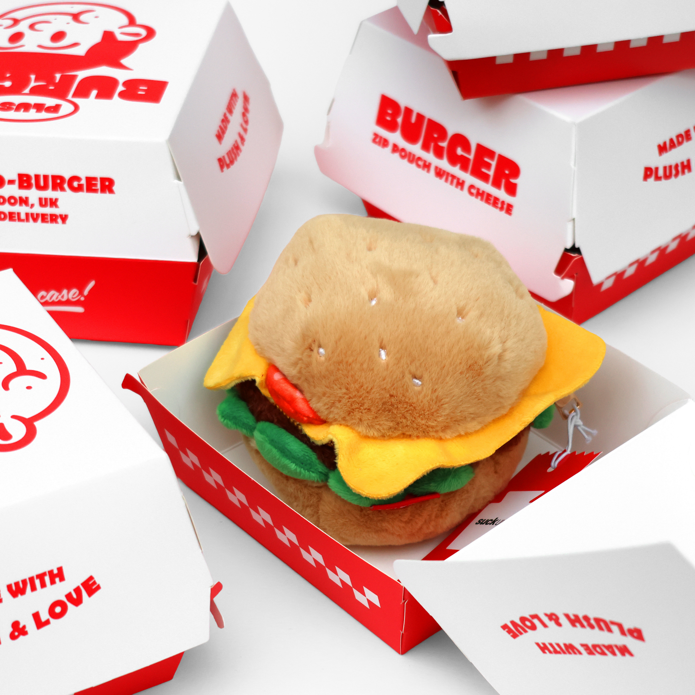 Suck UK Burger Plush Zip Case