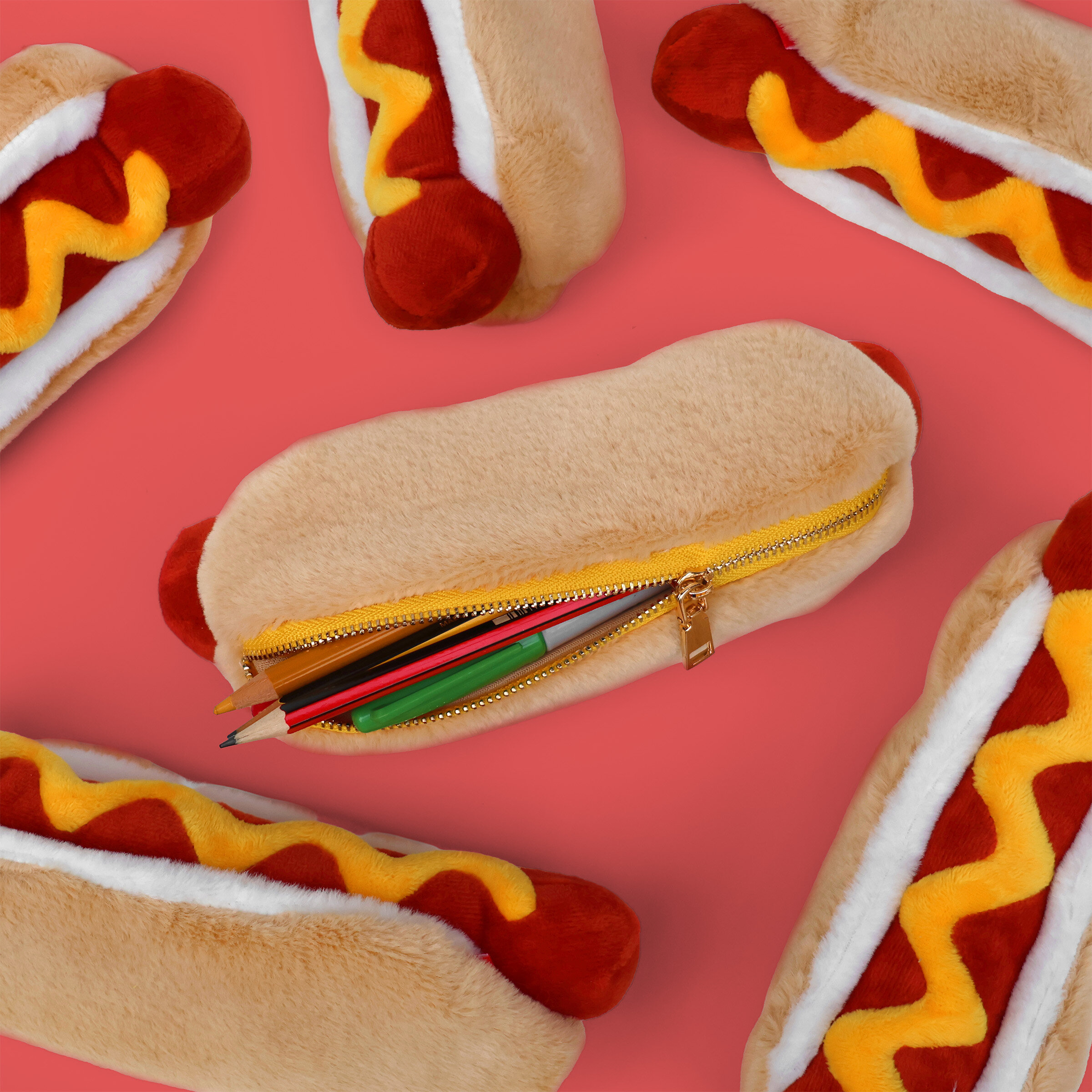 Suck UK Hot Dog Plush Zip Case