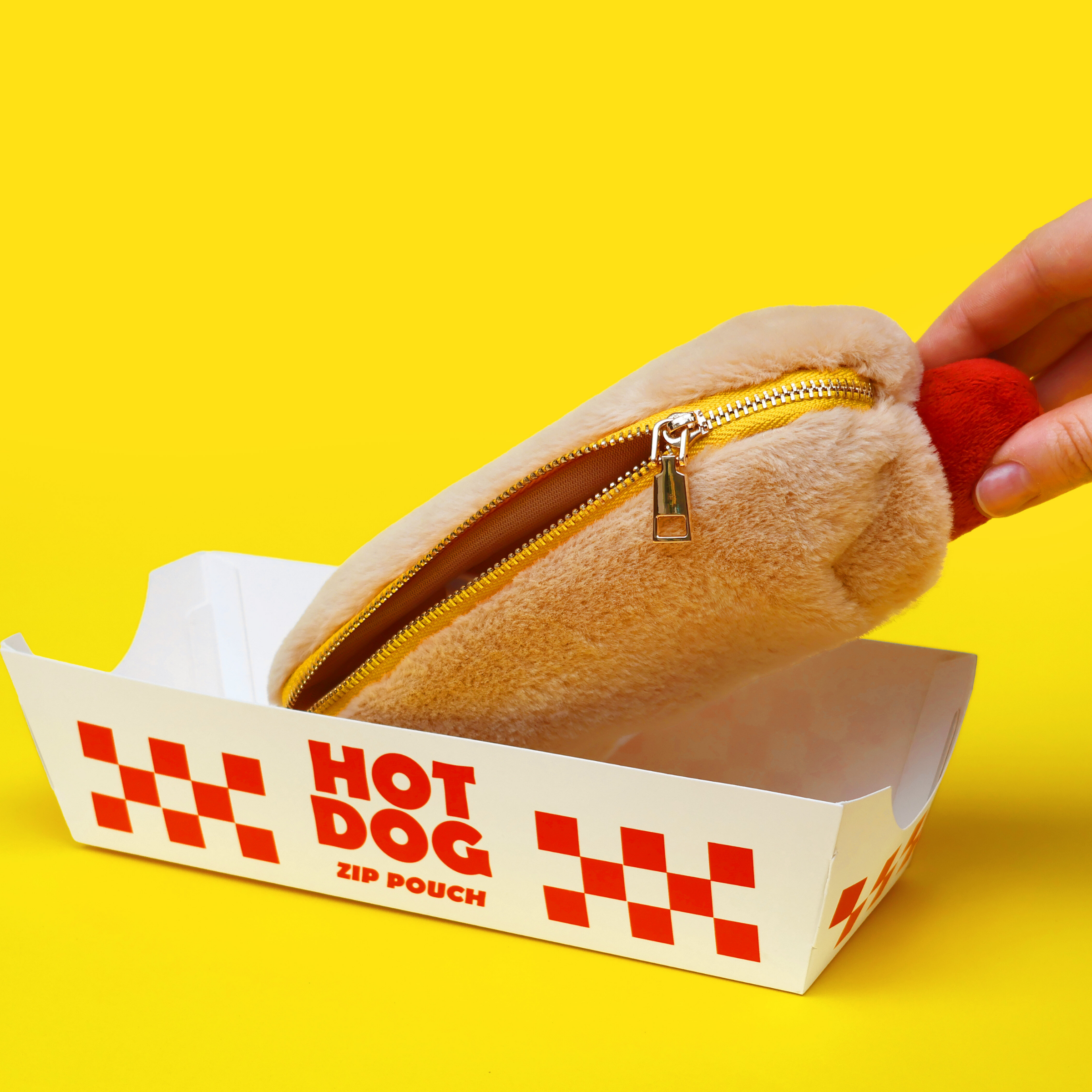 Suck UK Hot Dog Plush Zip Case