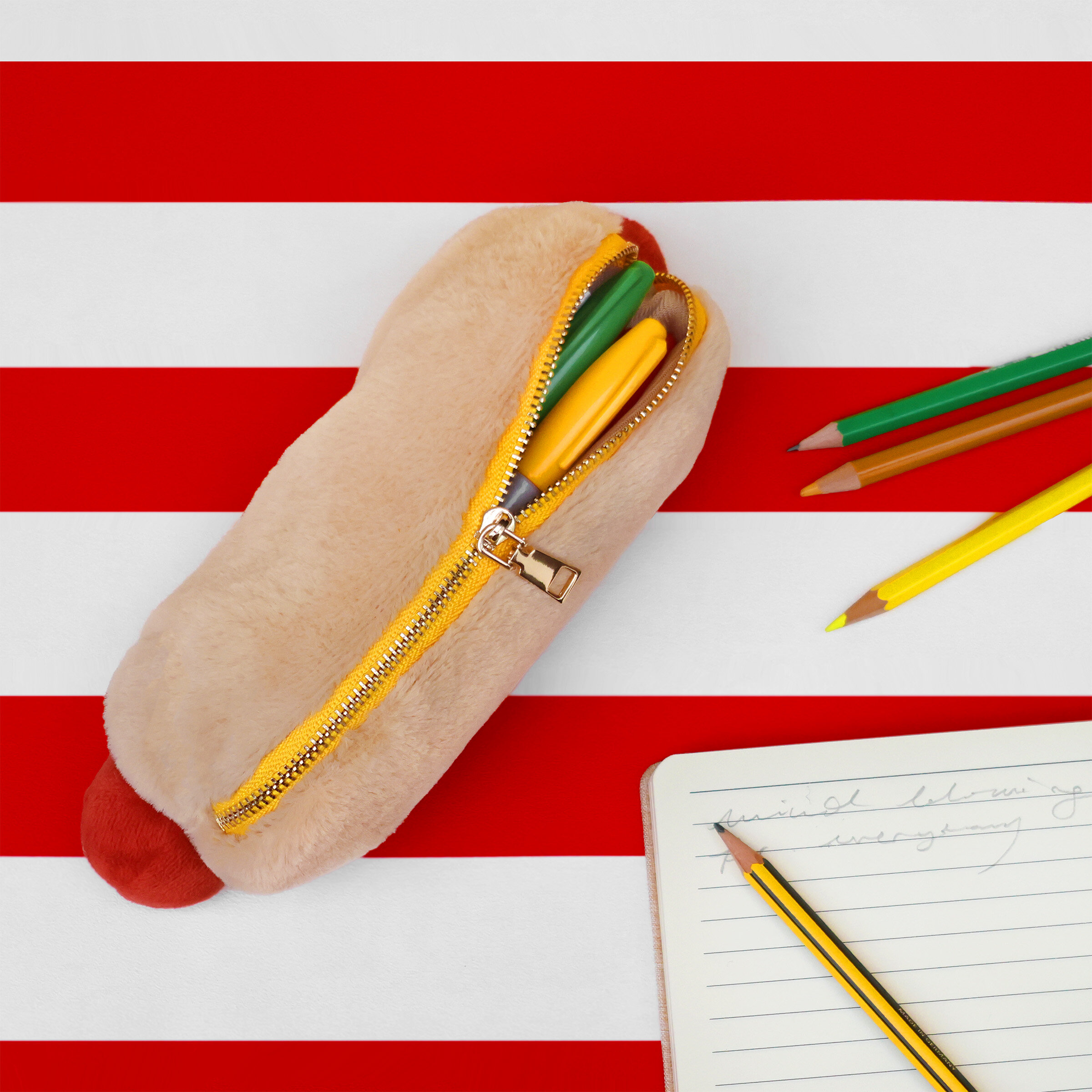 Suck UK Hot Dog Plush Zip Case