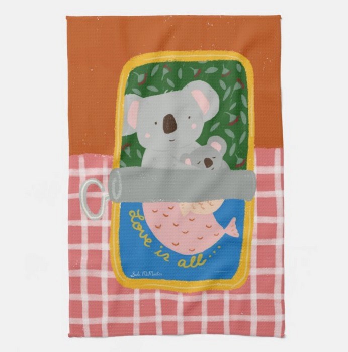 Suki McMaster: Tea Towel – Koala Sadine