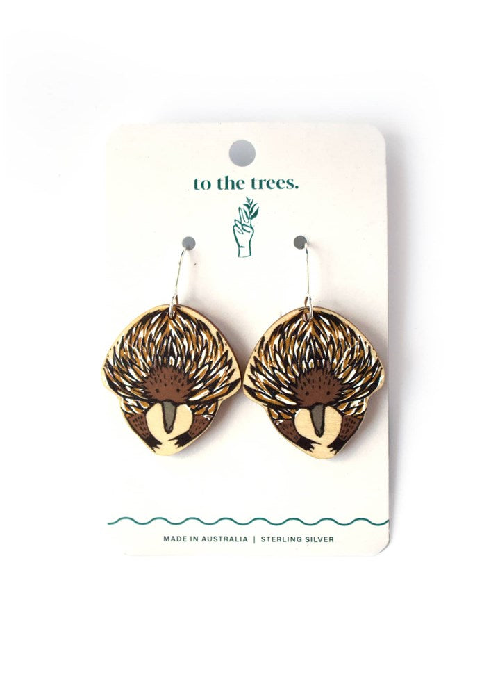 Echidna Small Wooden earrings