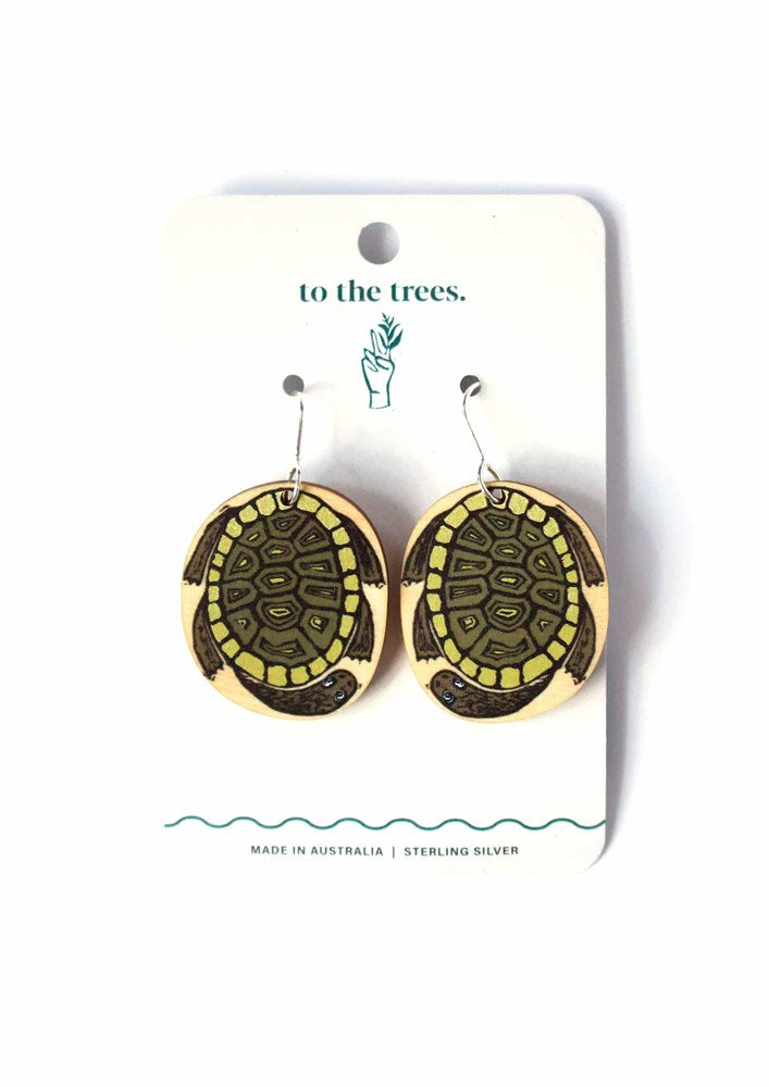 Freshwater Turtle S Wooden earrings