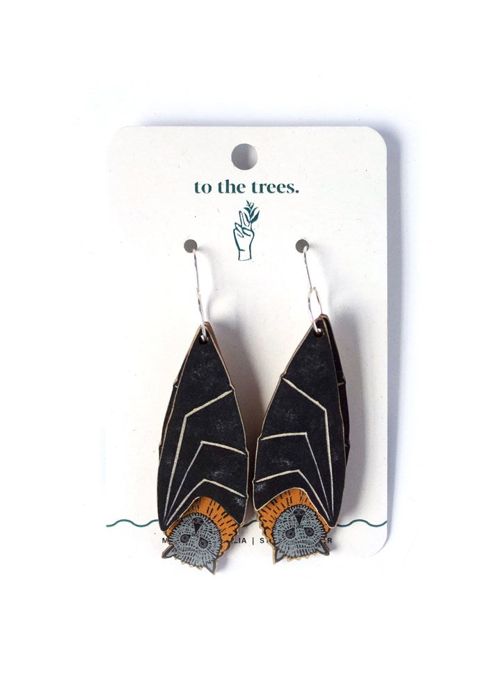 Fruit Bats Double Dangle Wooden earrings