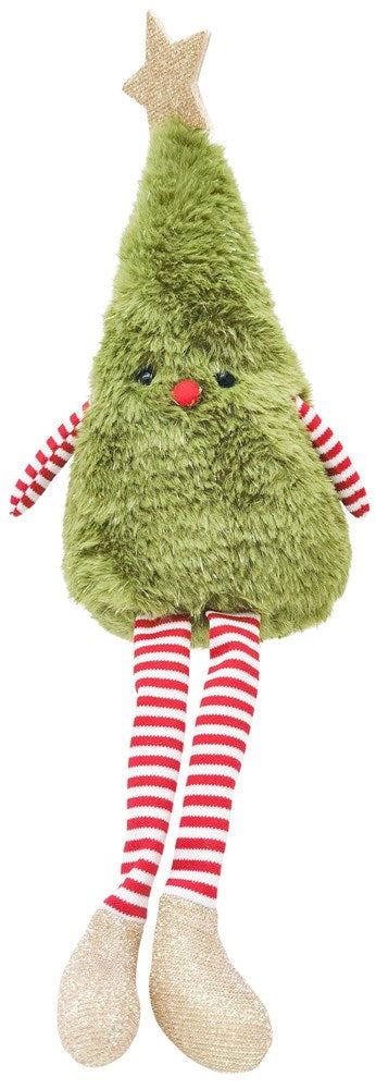 Fluffy Christmas Tree Sitting Decoration Green
