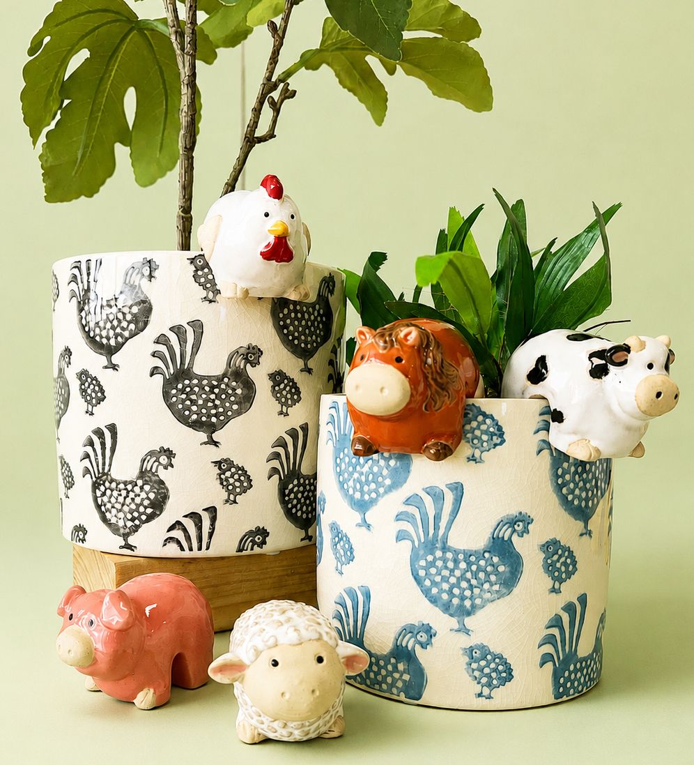 Urban Products Cow Pot Hanger - Green 7cm