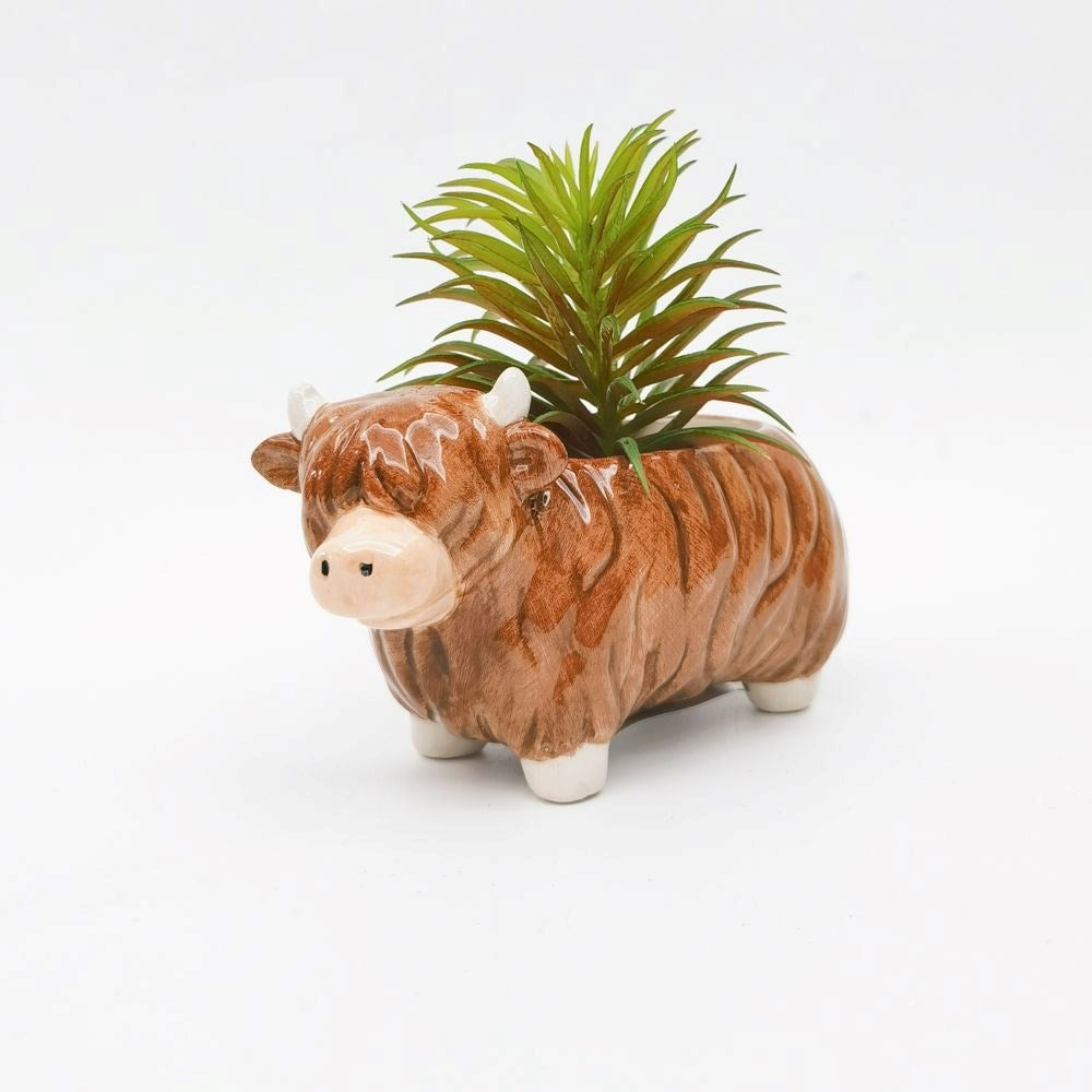 Highland Ceramic Planter Brown