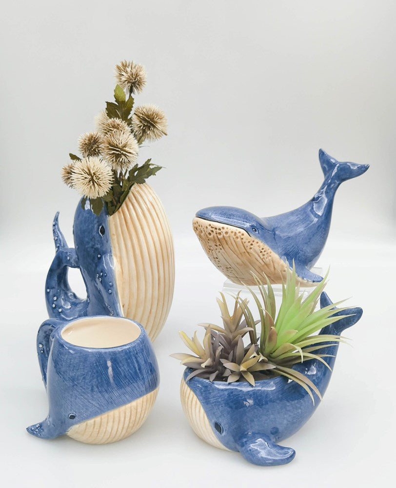 Reef Whale Vase Blue