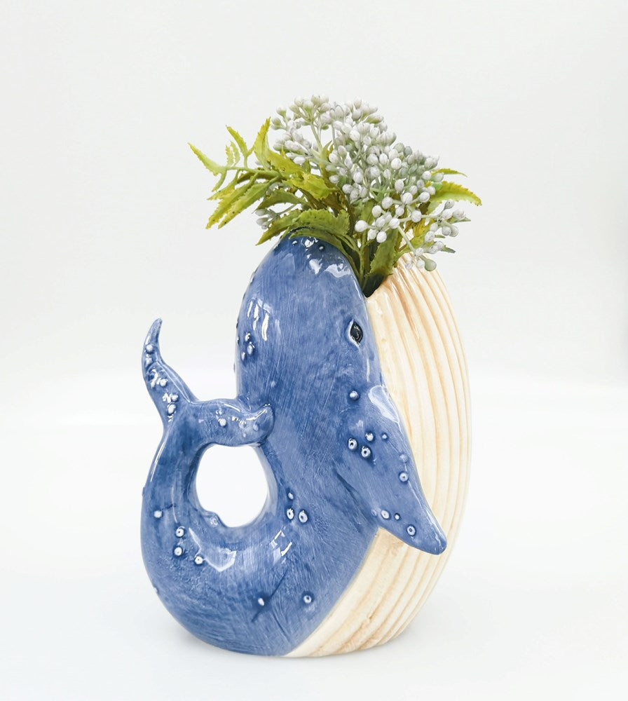 Reef Whale Vase Blue