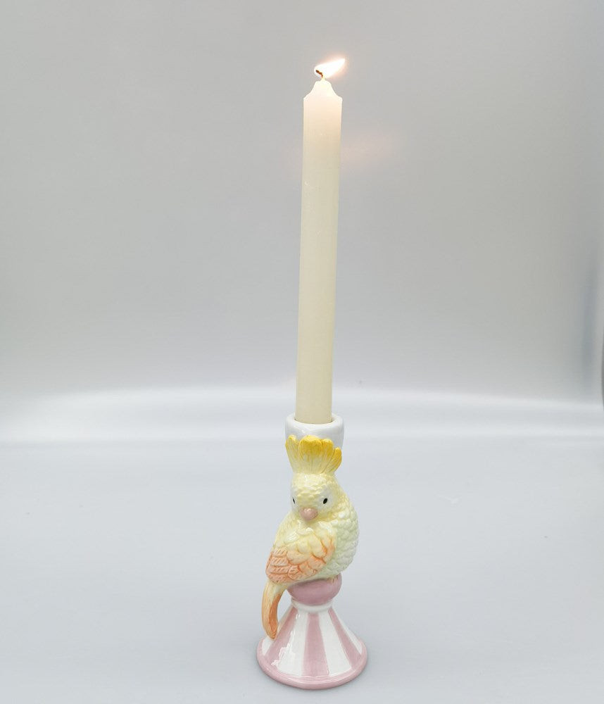 Perdy Parrot Candle Stick Pink 15 cm