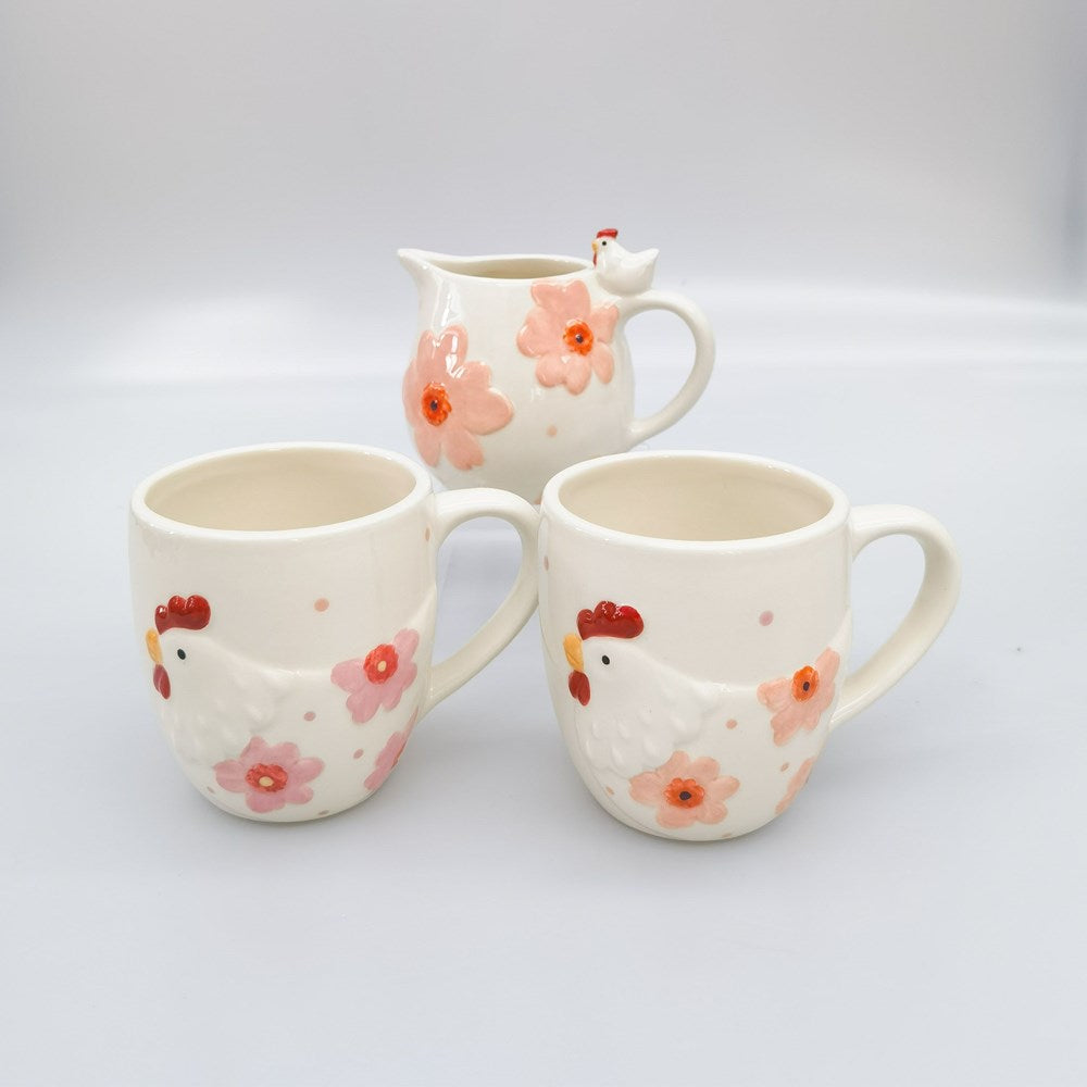 Poppy Chicken Mug Pink – Monsterthreads