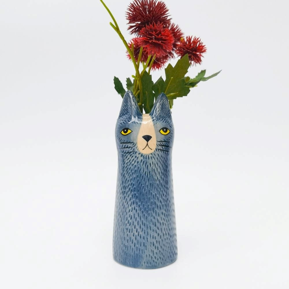 Bailey Cat Vase Blue