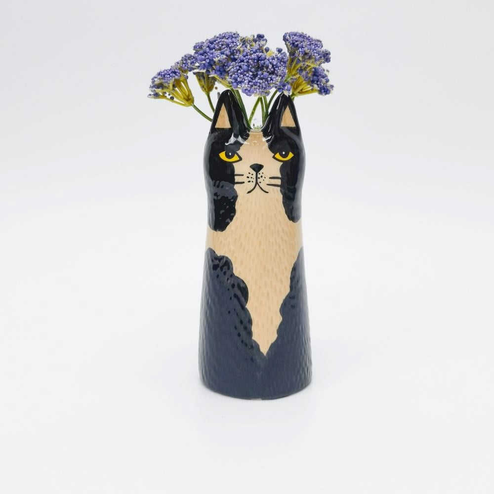 Bailey Cat Vase Black & White
