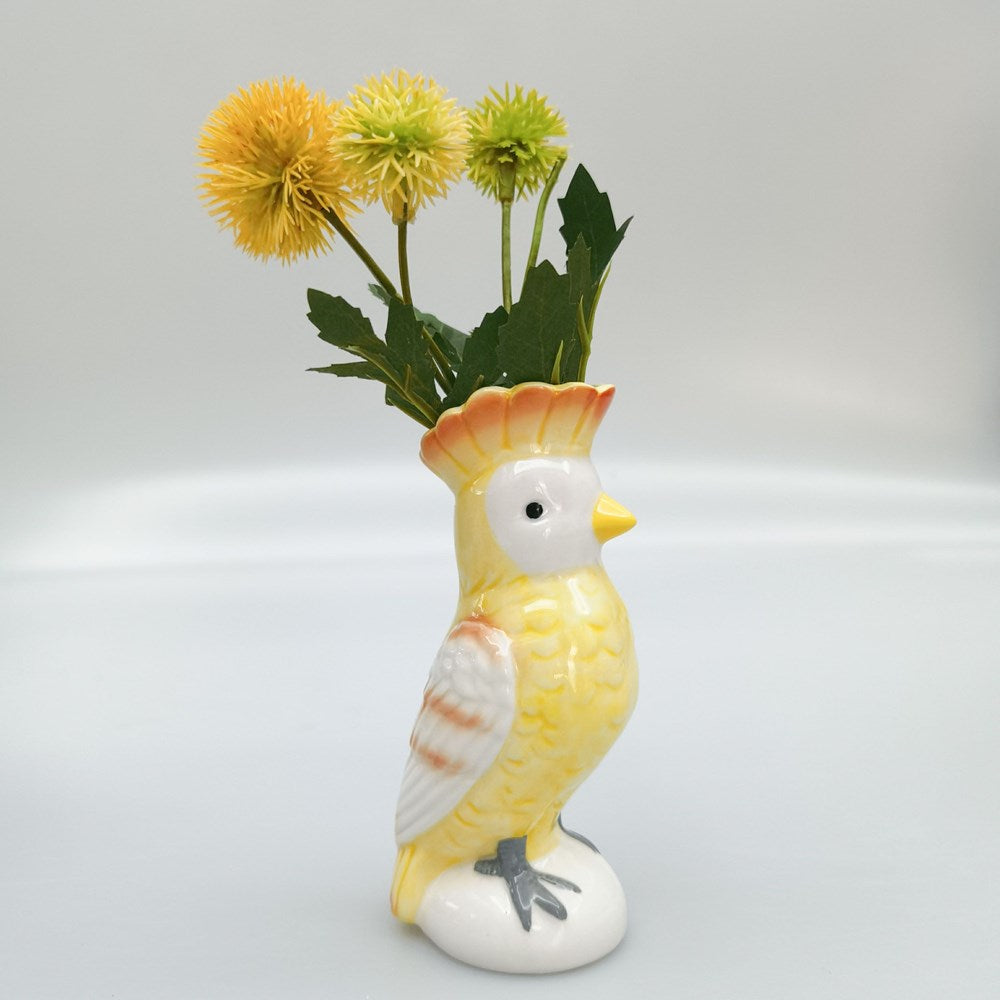 Perdy Parrot Bud Vase Yellow