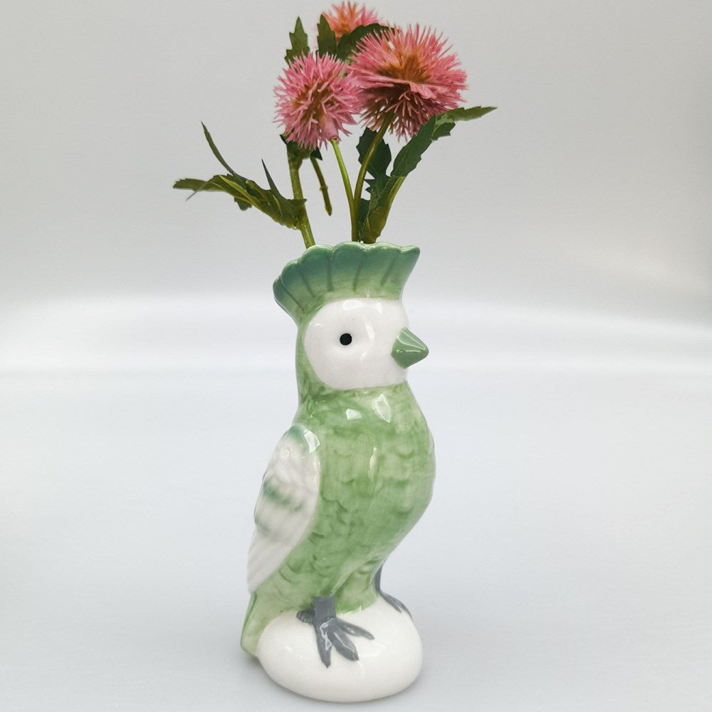 Perdy Parrot Bud Vase Green