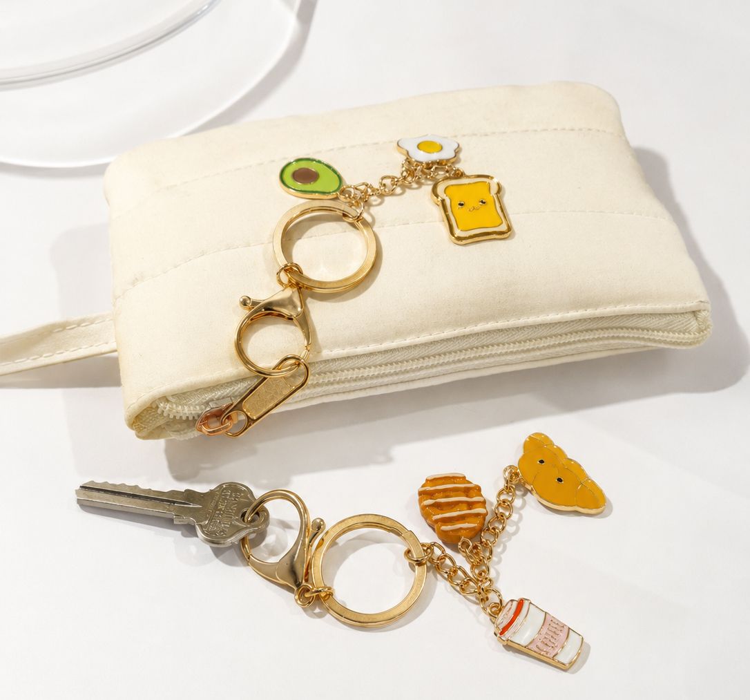 Urban products: Eggs & Toast Keyring Brown